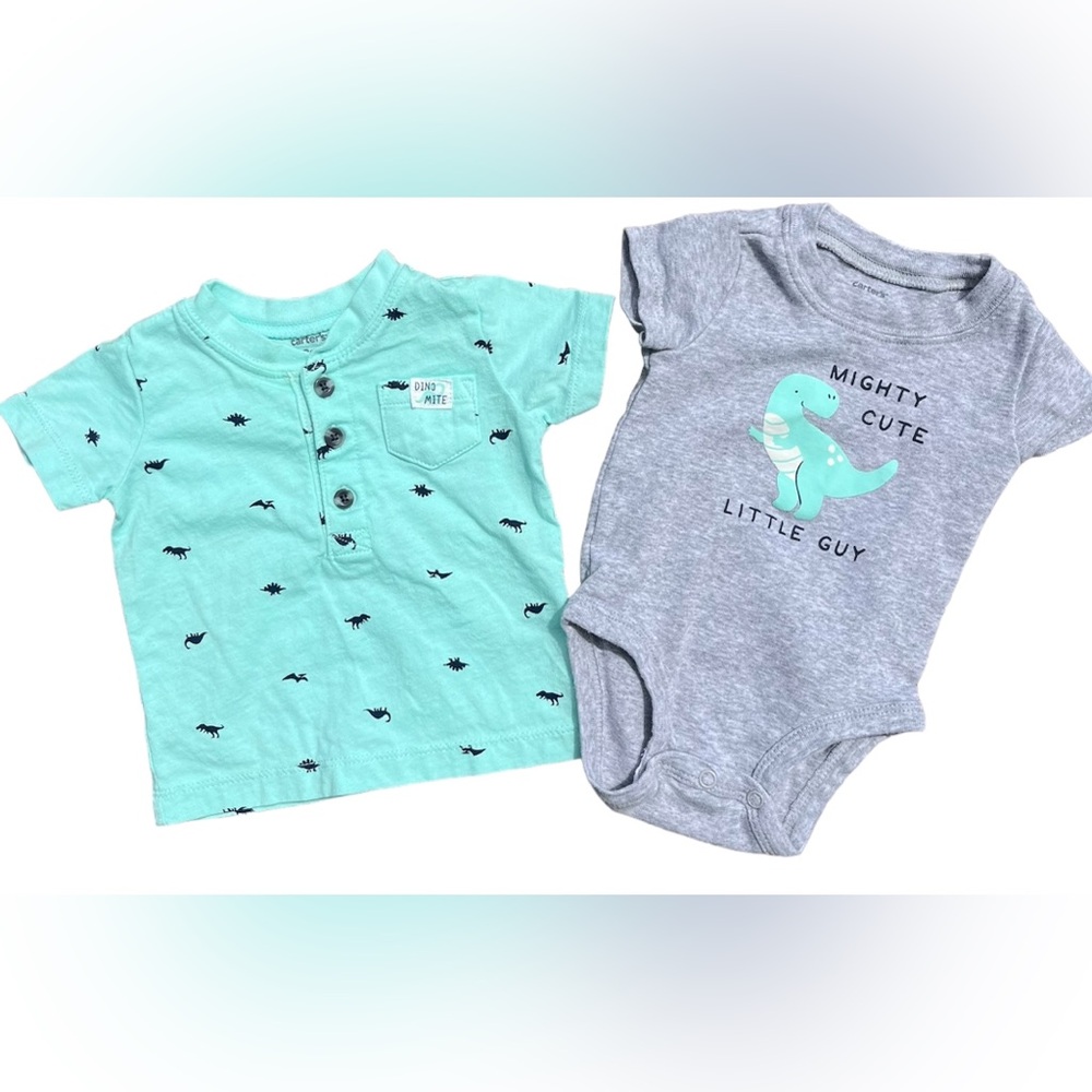 CARTERS- Baby Boy- 3M- 2 piece, Dinosaur Printed Tee Shirt and Onesie